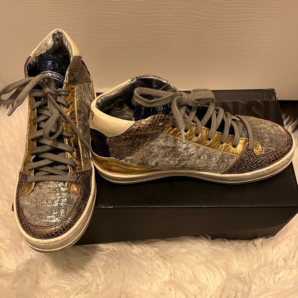 P448 sneakers. Color multi metallic. Size 37. Pre-loved….like new.